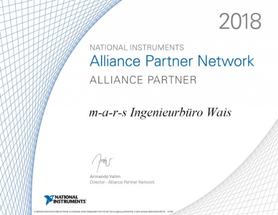 National Instruments Alliance Partner Network – m-a-r-s Ingenieurbüro Wais